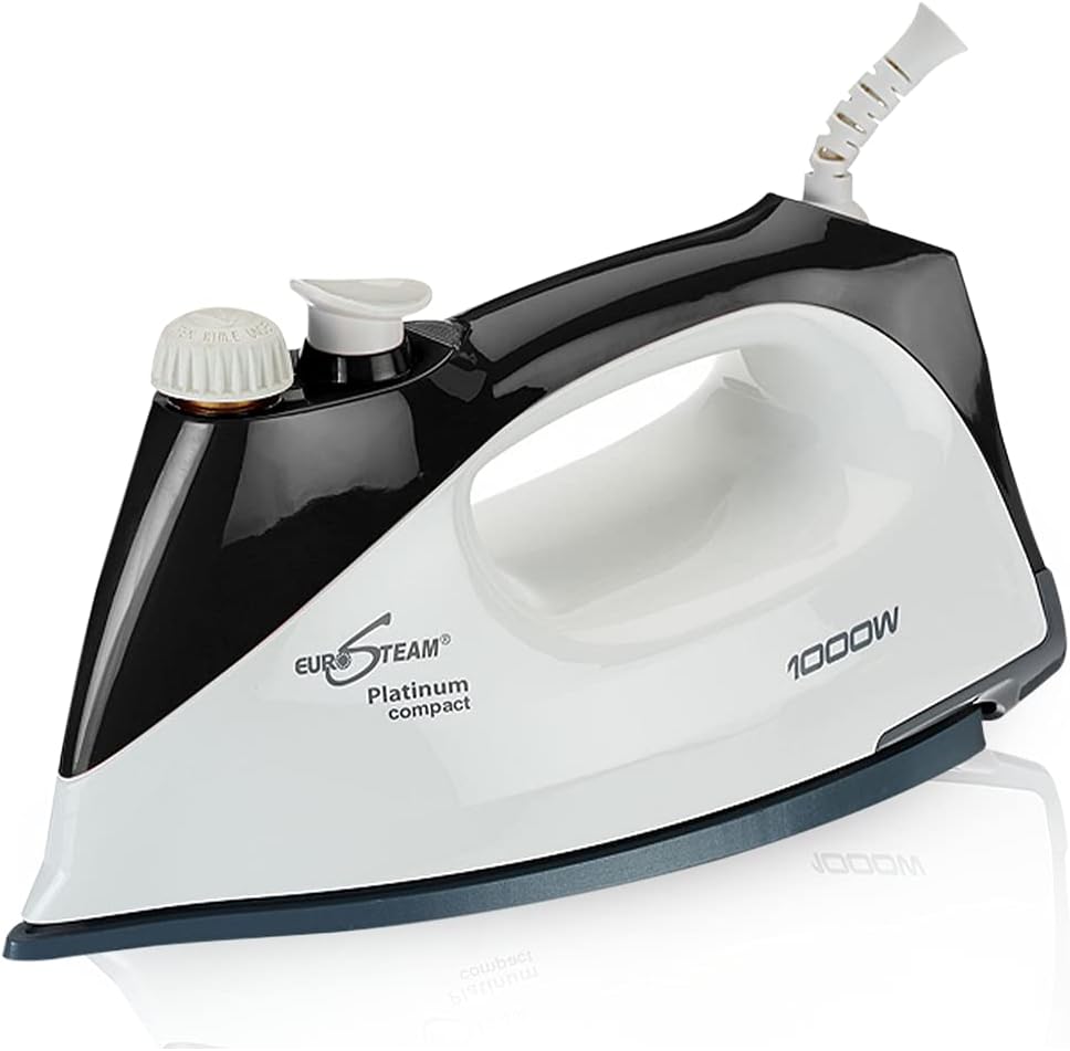 EuroSteam Iron Steamer for Clothes – Anti-Drip, Scratch Resistant Professional Iron – Horizontal/Vertical Steam Cleaner