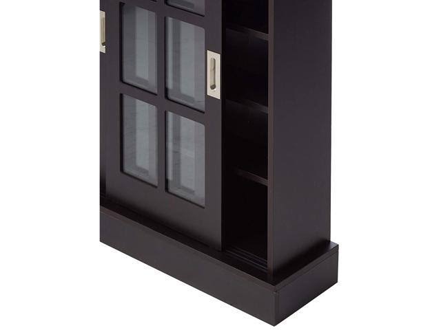 Atlantic Windowpane Multimedia-Storage Cabinet - Tempered Glass Pane Style, Sliding Doors, Stores 720 CDs, 288 DVDs, 144 CDs or