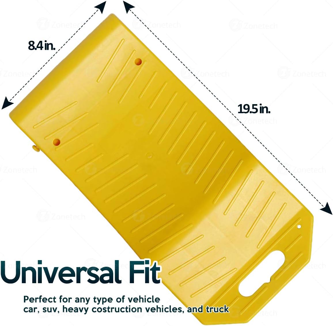 Zone Tech Tire Saver Ramps - Premium Quality Anti- Slip Design Portable Highly Visible Yellow Tire Cradle Vehicle Travel Ramps for Storage-Flat Spot and Flat Tire Prevention Pack of 2