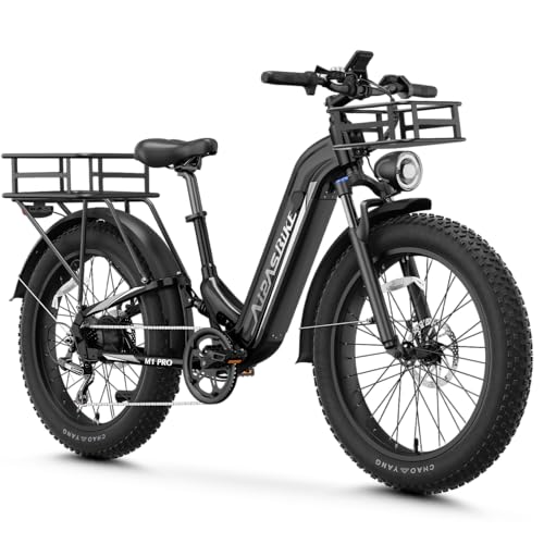 M1 Pro Electric Bike, 1800W Peak Motor Electric Bike for Adults, 48V 17.5Ah, 26'' x 4.0'' Fat Tire Electric Mountain Bike, Ebike with 85 Miles, 36MPH, 7 Speed 110Nm and Dual Suspension