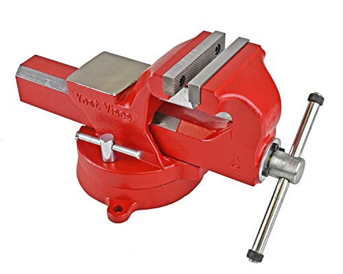 Yost Vises ADI-6 Heavy Duty Vise | 130,000 PSI Tensile Strength Austempered Ductile Iron Bench Vise | 6 Inch Jaw Width with a 360 Degrees Interlocking Swivel Base and 2 Lockdowns | Red