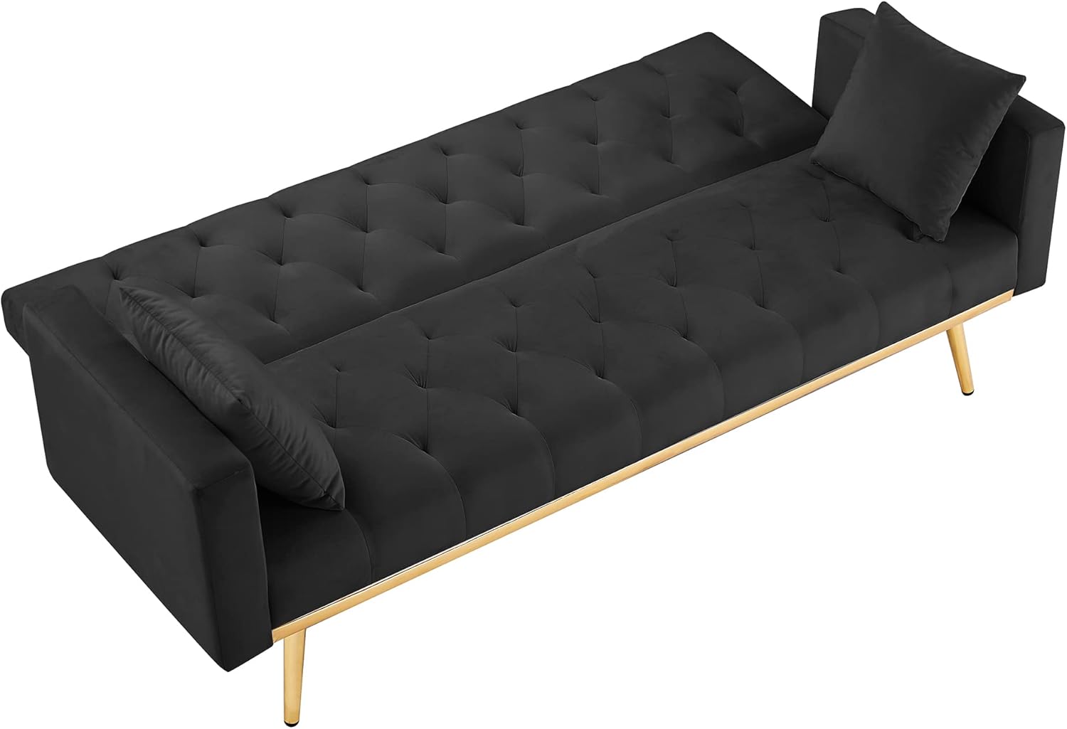 Black Convertible Folding Futon Sofa Bed, Sleeper Sofa Couch for Compact Living Space. Modern Couch for Bedroom,Apartment Sofa,Office Couch