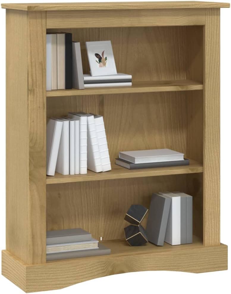 3-Tier Bookcase Office Furniture Bookshelf for Bedroom Bookshelve Office Bookcase Mexican Pine Corona 31.9"x11.4"x39.4"