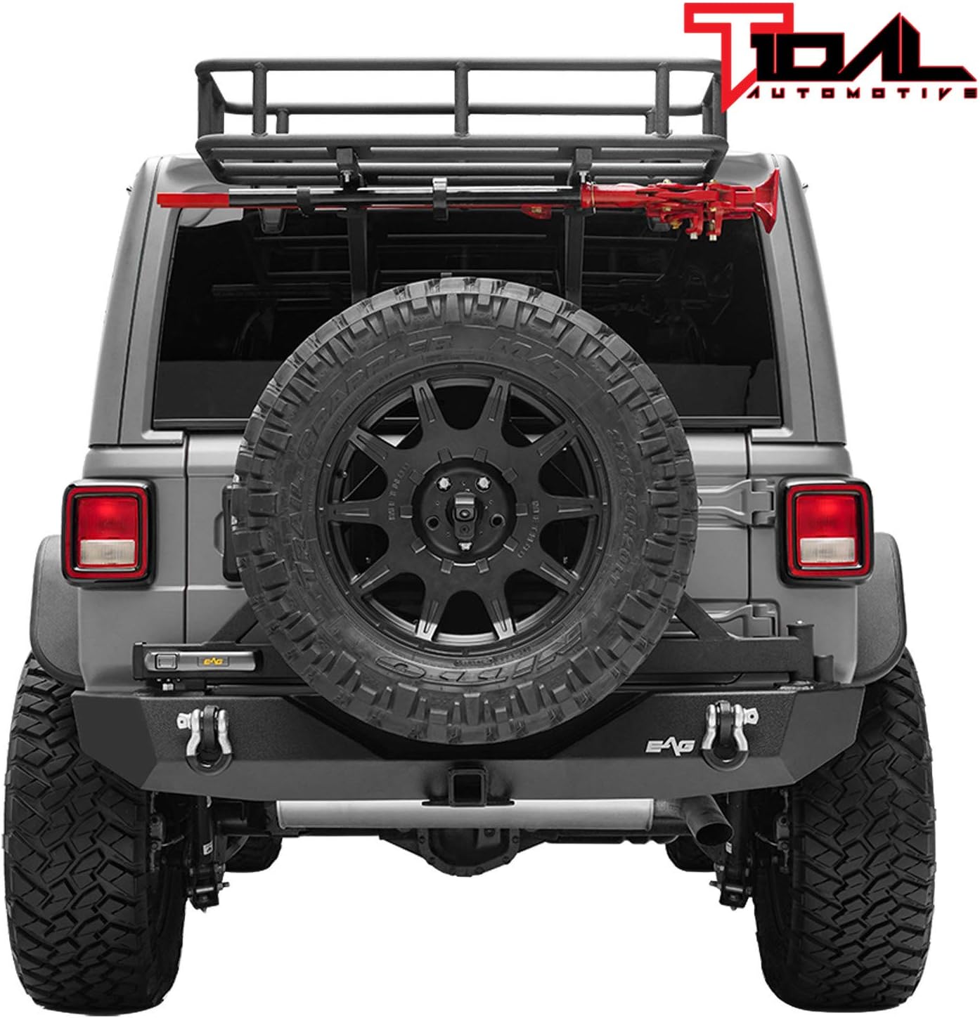 Tidal Rear Cargo Carrier Basket on OE Tailgate with Jack Mount Fit for 18-22 Wrangler JL