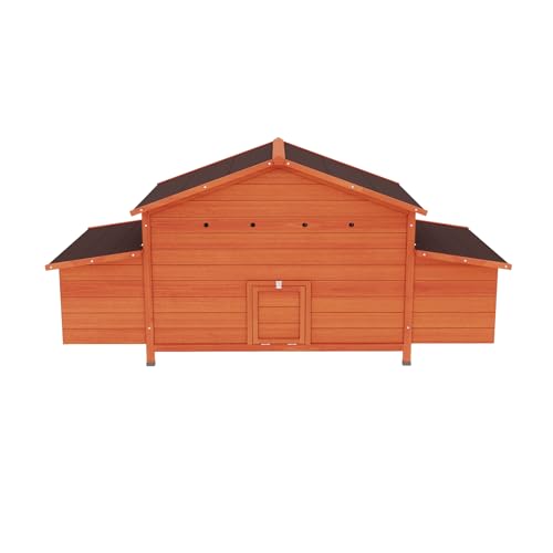 3-Tier Large Wooden Chicken Coop for 8-10 Chickens,Outdoor Walk-in Chicken Coop House with Run&Nesting Boxes,Hen House Poultry Pet Habitat Hutch Cage W/Pull Out Trays&Wire Fencing(95"×80"×83")