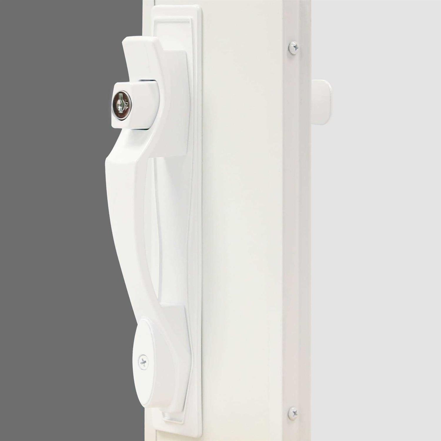 LARSON West Point 36-in x 81-in White Mid-view Self-storing Wood Core Storm Door
