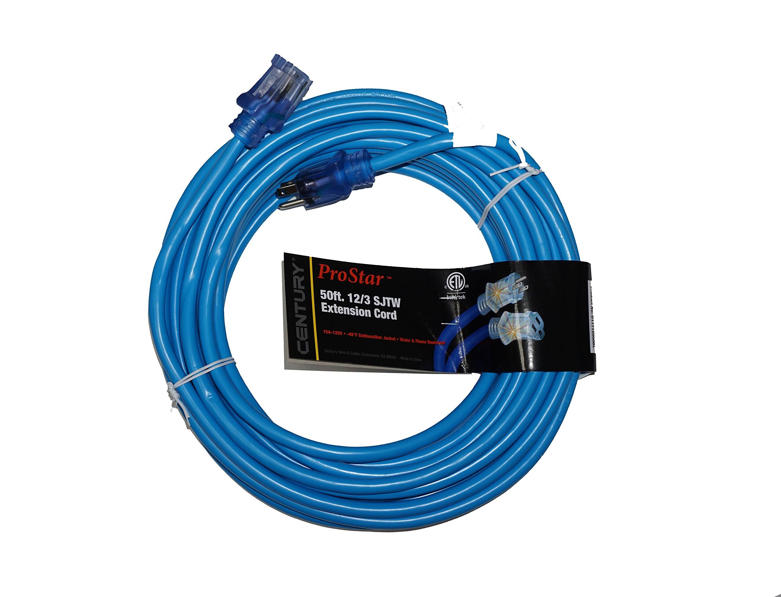 Century Wire u0026 Cable D11712050BL 4 in. 50 ft. Extension Cord - Blue