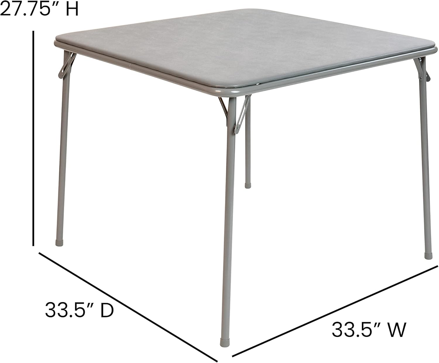 Flash Furniture Folding Card Table - Gray Foldable Card Table Square - Portable Table with Collapsible Legs