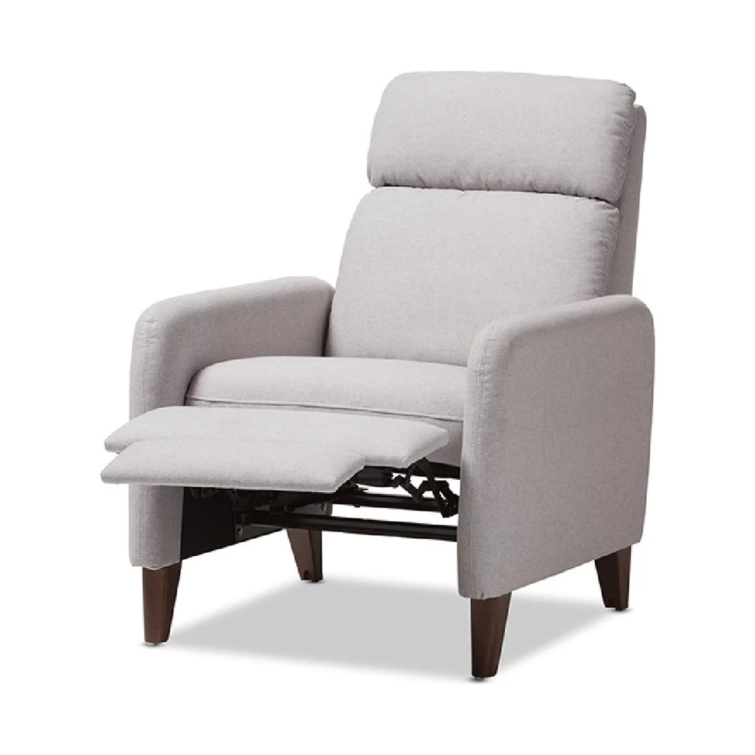 Baxton Studio Casanova Mid-century Modern Light Grey Fabric Upholstered Lounge Chair
