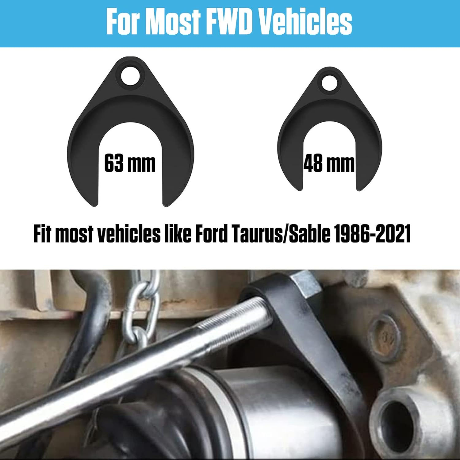 10lb Heavy Duty Inner CV Axle Removal Tool for FWD Vehicles Front Wheel Drive Axle Half Shaft Removal Tool,CATUDIY Inner CV Joint Puller Tool & Slide Hammer Puller Set with 48&63MM Joint Fork Adapters