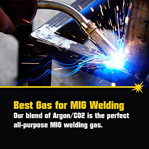PrimeWeld 75% Argon 25% CO2 Bottle | DOT 3AA | USA CGA 580 Valve | Best Gas Blend for MIG Welding | Cylinders Full & Ready to Use