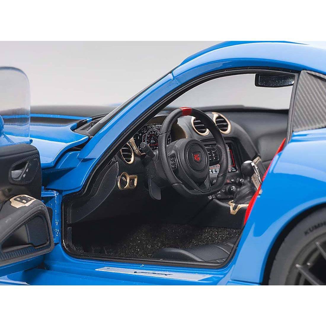 2017 Dodge Viper ACR Competition Blue with Black Stripes 1/18 Model Car by AUTOart 71734