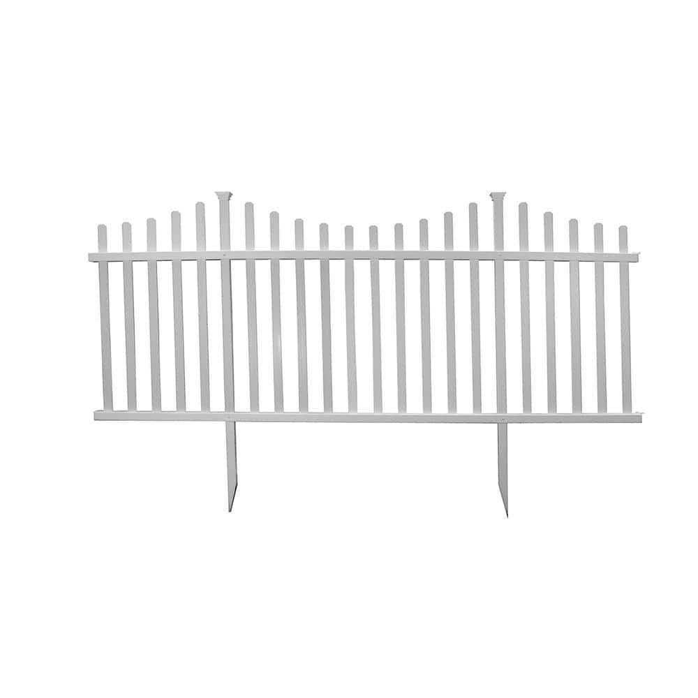 Zippity Outdoor Products ZP19018 Manchester No-Dig Vinyl Fence White - Shop Hardware Tools Online Store