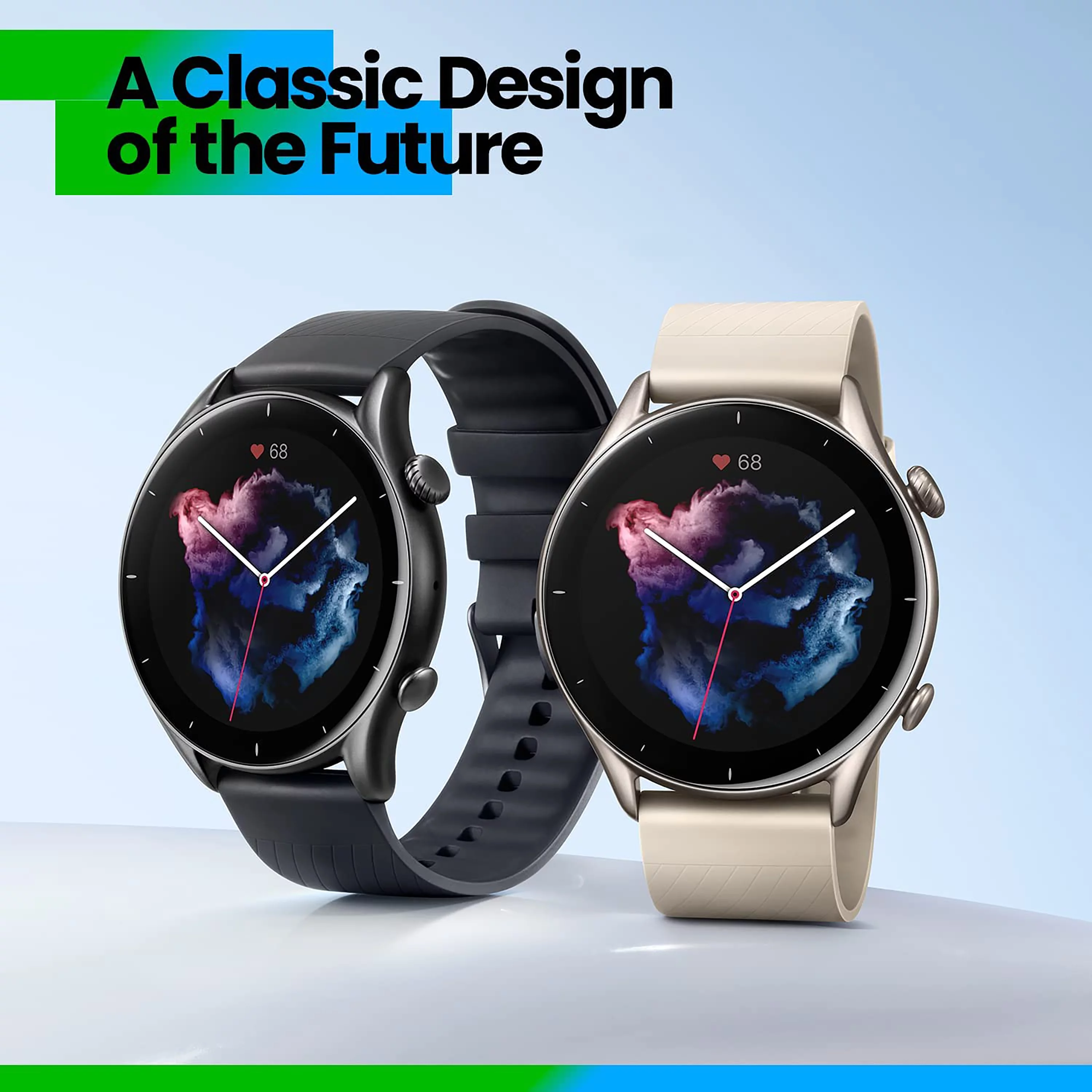 Amazfit GTR 3 Smart Watch: Android & iOS - GPS Fitness Tracker with 150 Sports Modes - 21-Day Battery Life - 1.39” AMOLED Display - Blood Oxygen Heart Rate Tracking - Waterproof, Thunder Black