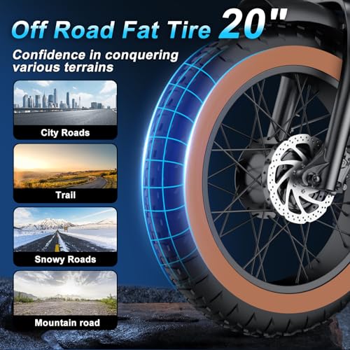 MOVCAN V30 Series Electric Bike for Adults 3000W/1500W/1000W Motor 20" Fat Tire Ebike,37.5MPH/32MPH/28MPH 120/70 Miles,48V 20Ah/31.2/15.6 AH Battery Hydraulic Disc Brake Electric Motorcycle Bike