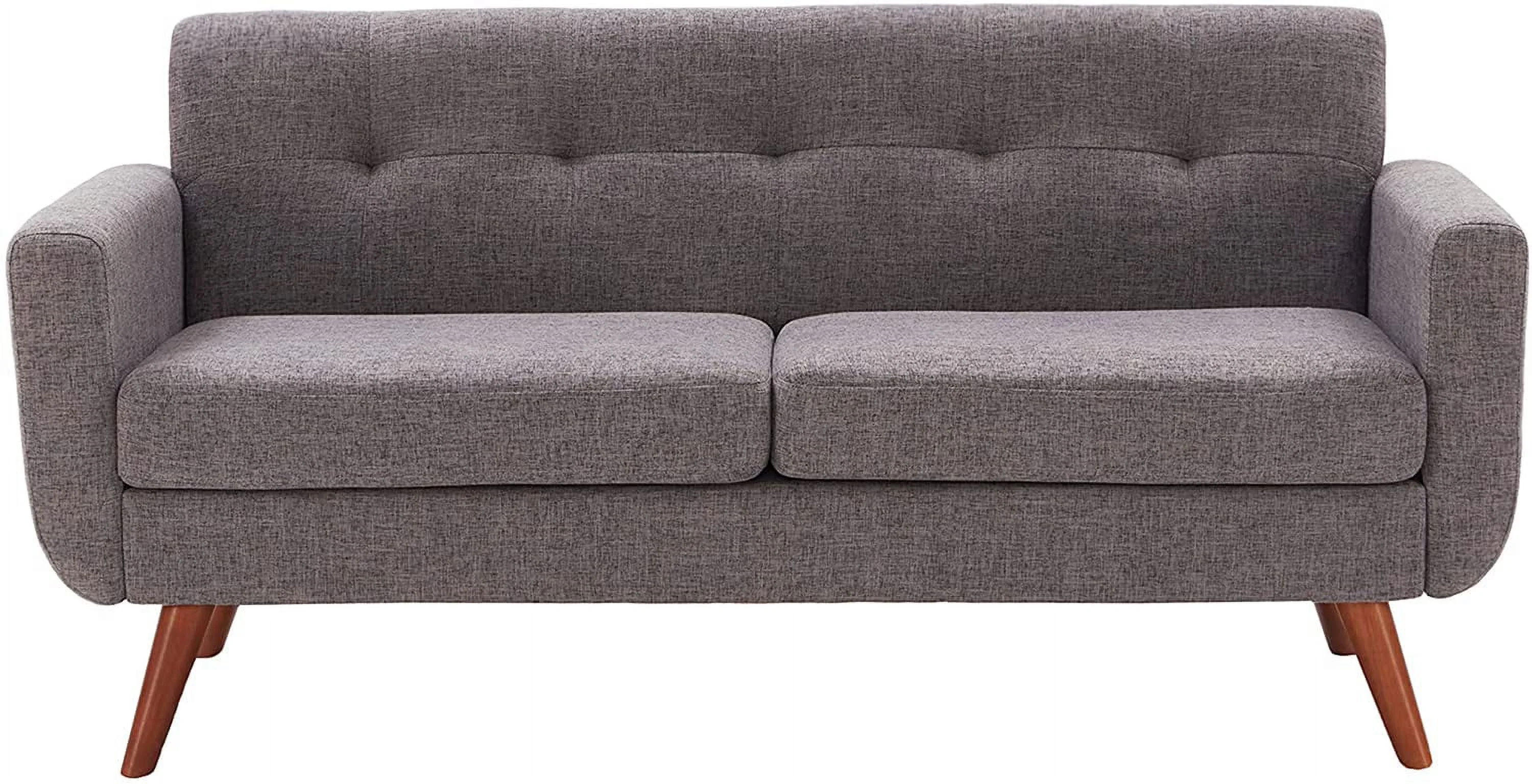 65" W Loveseat Sofa, Mid Century Modern Decor Love Seat Couches for Living Room, Button Tufted Upholstered Small Couch for Bedroom, Solid and Easy to Install