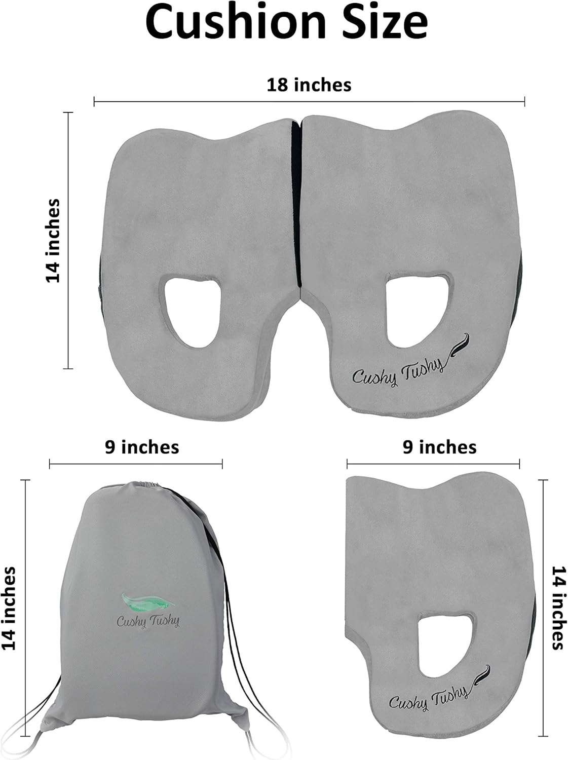 CushyTushy Premium Foldable Piriformis Cushion - Piriformis Relief Cushion for Home Use, Office Chairs, and Car Seats - Piriformis Syndrome Relief