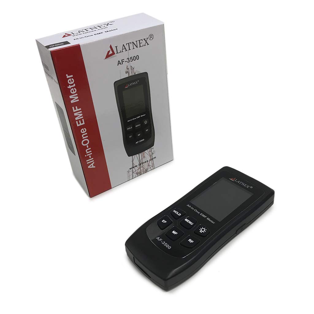 LATNEX AF-3500 EMF Meter RF Detector and Reader with Calibration Certificate - Measures RF and Microwaves, 3-Axis Gauss Magnetic Fields and Electrical Fields ELF