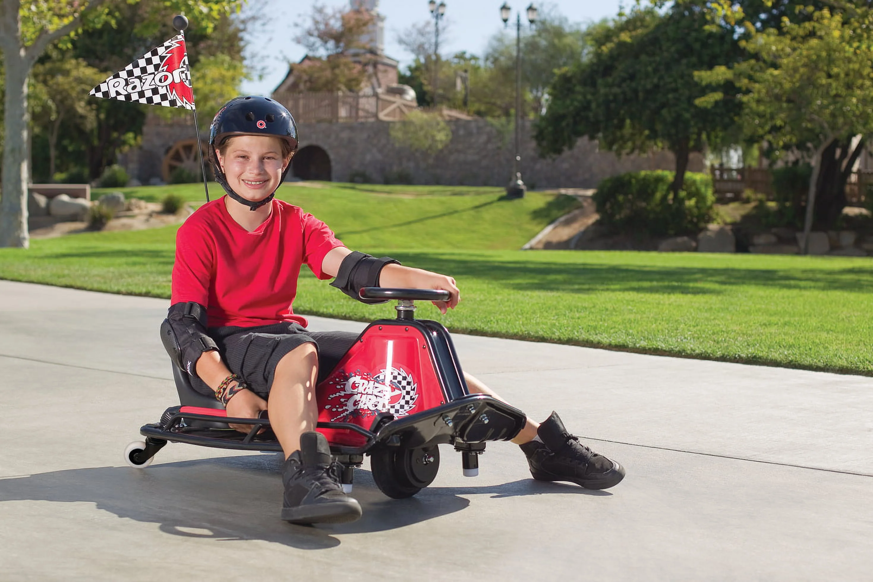 Razor Crazy Cart - 24V Electric Drifting Go Kart for Kids 9 and up- Variable Speed, Up to 12 mph, Drift Bar for Controlled Drifts