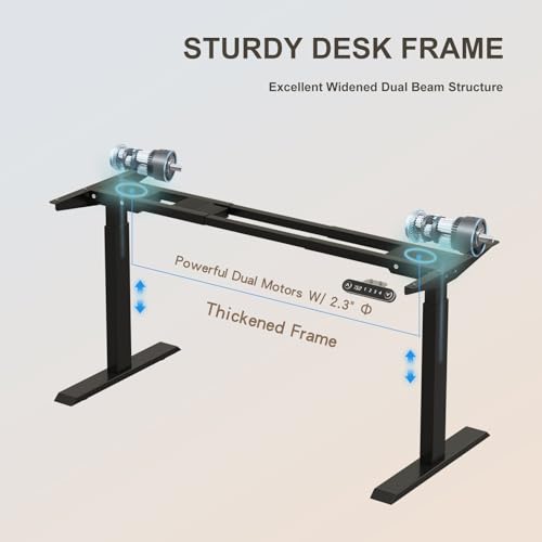Height Adjustable Electric Standing Desk with Splice Board, 55x30 Inch, Rustic Brown