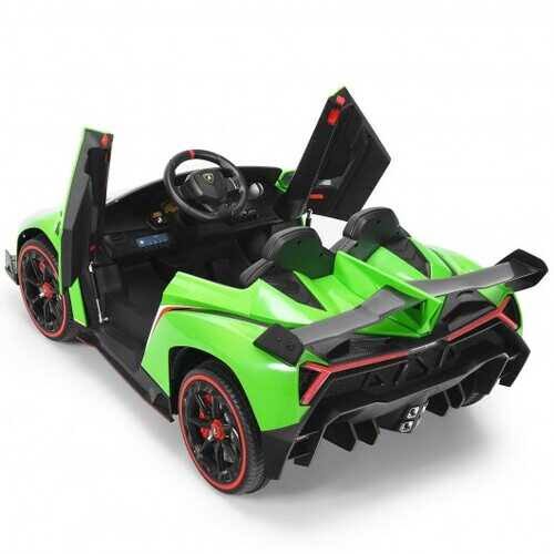 12V 2-Seater Licensed Lamborghini Kids Ride on Car with RC and Swing Function-Green