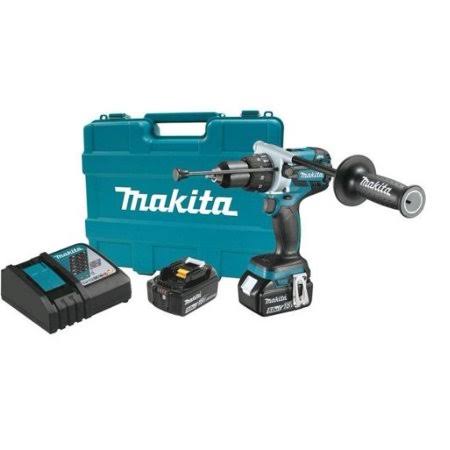 Makita 18-Volt LXT Lithium-Ion 1/2 in. Brushless Cordless Hammer Drill Kit with (2) Batteries (5.0 Ah), Charger and Hard Case