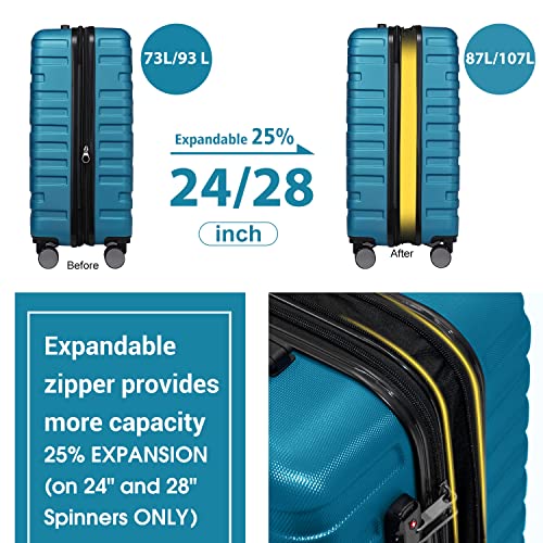 LARVENDER Luggage 5 Piece Sets, Expandable Luggage Sets Clearance, Suitcases with Spinner Wheels, Hard Shell Luggage Carry on Luggage Set with TSA Lock (White)