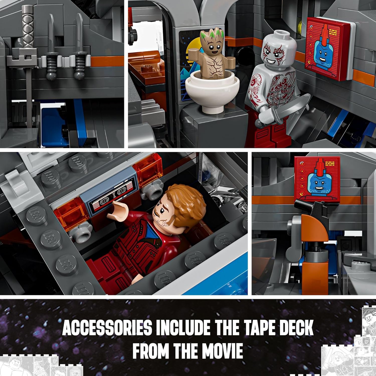 LEGO Marvel Guardians of The Galaxy: The Milano Buildable Starship Toy, Marvel Gift for Kids with 4 Super Hero Minifigures, Guardians of The Galaxy Toy for Boys and Girls Ages 12 and Up, 76286