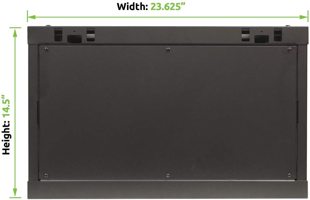NavePoint 6U Wall Mount Network Server 600mm Depth Cabinet Rack Enclosure Glass Door Lock