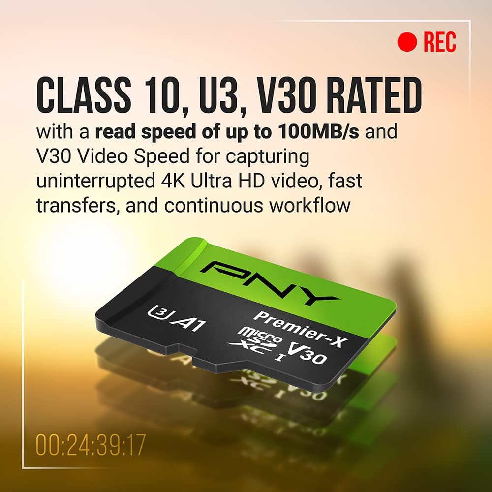 PNY 512GB Premier-X Class 10 U3 V30 microSDXC Flash Memory Card