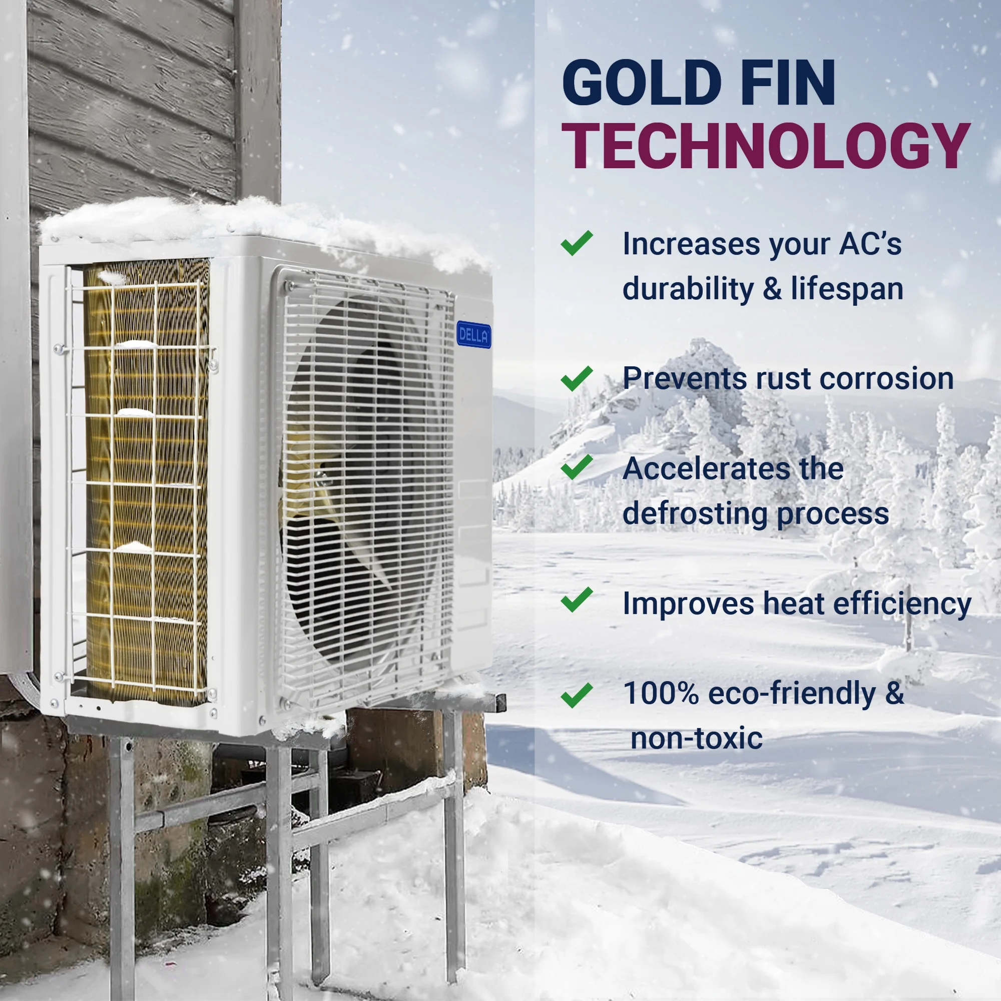 DELLA 22000 BTU Mini Split Air Conditioner 17 SEER2 Cools up to 1500 Sq. Ft, 230V, Works with Alexa, Wifi Enabled Air Conditioner & Heater Ductless Inverter System with Heat Pump, Installation Kit