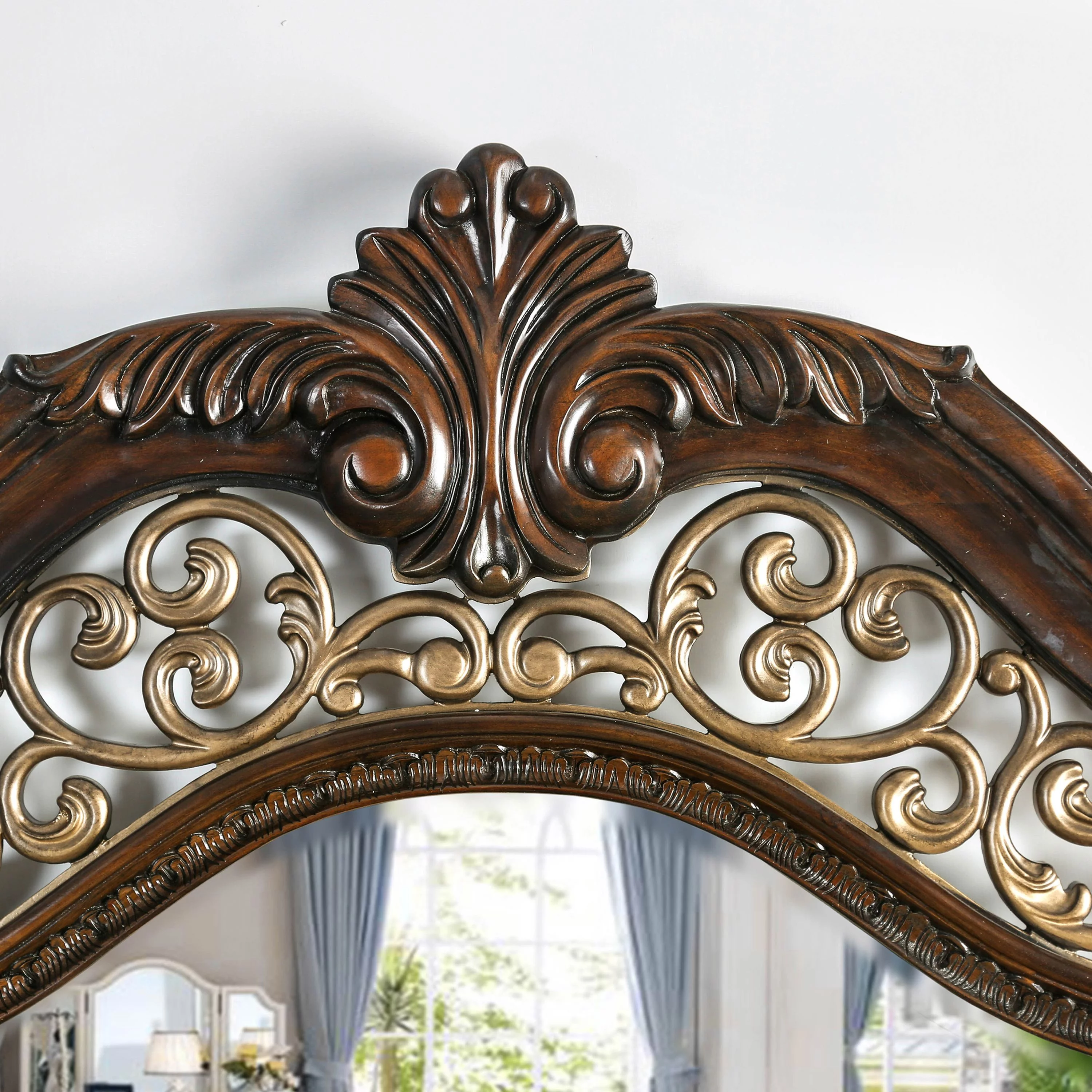 Furniture of America Davidson Wood Panel Bed, Queen, Brown Cherry