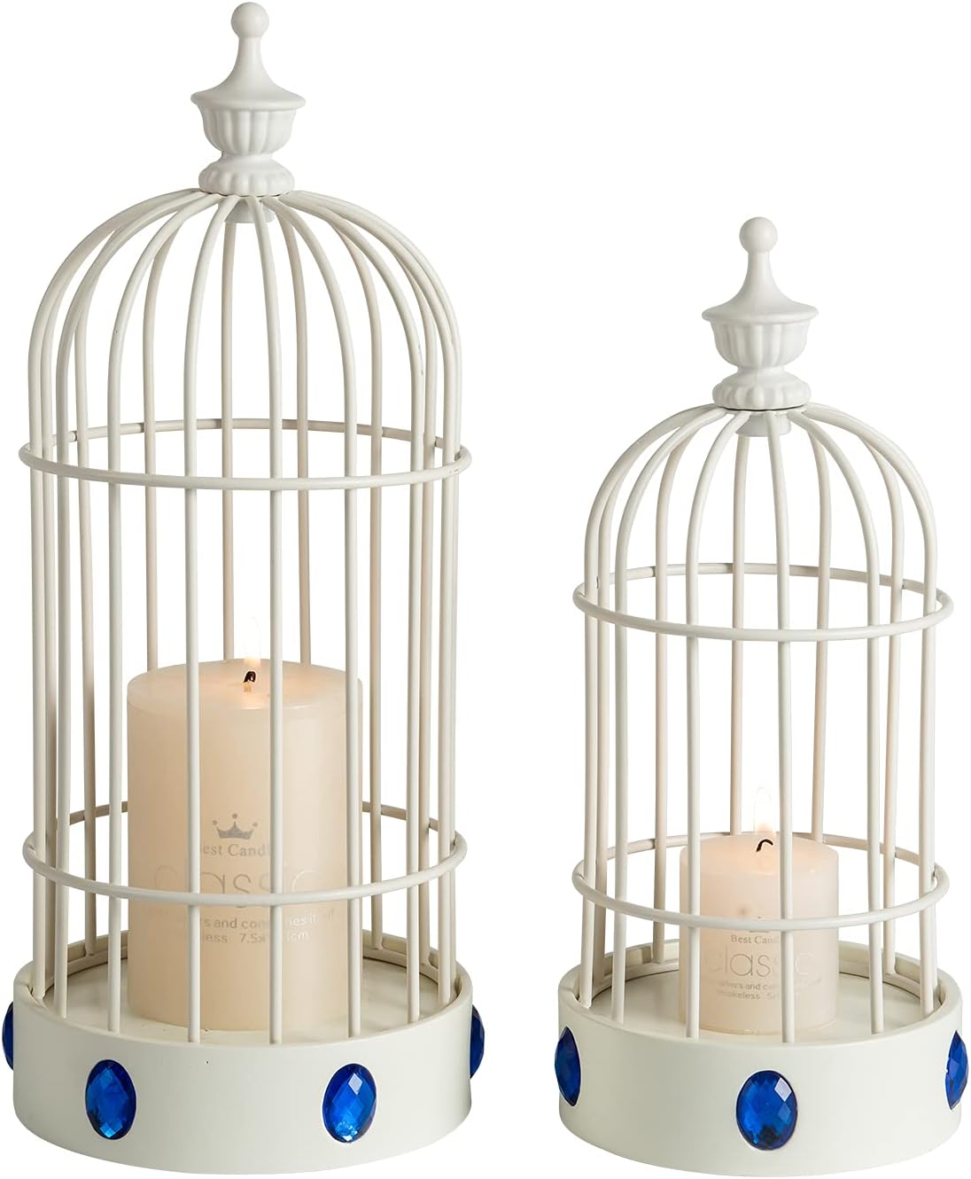 Candle Lantern Decorative Farmhouse White Lanterns Candle Holde Decor for Home Decor Front Porch