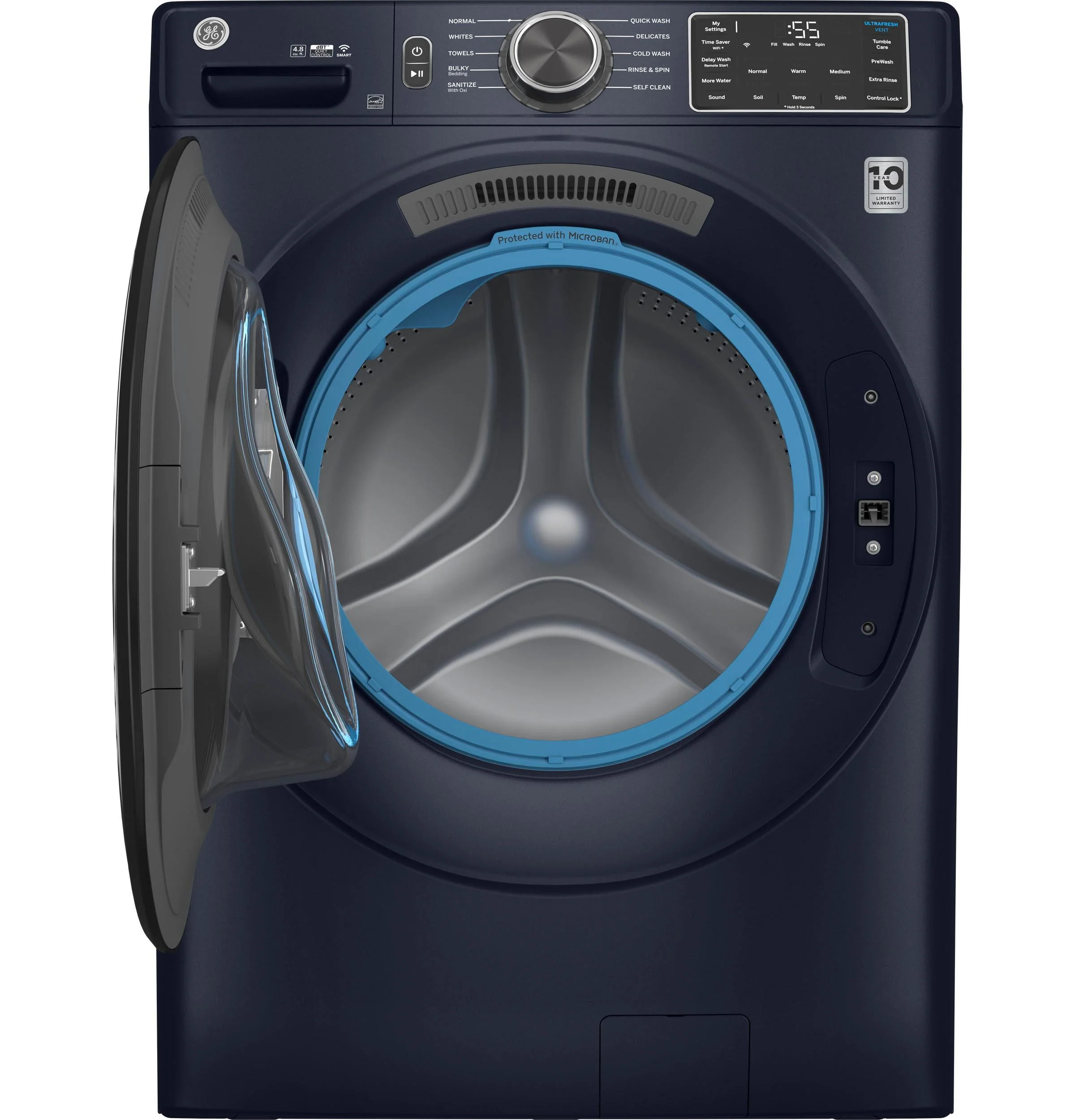 GE GFW550S 28 Wide 4.8 Cu Ft. Front Loading Washing Machines Washer - White