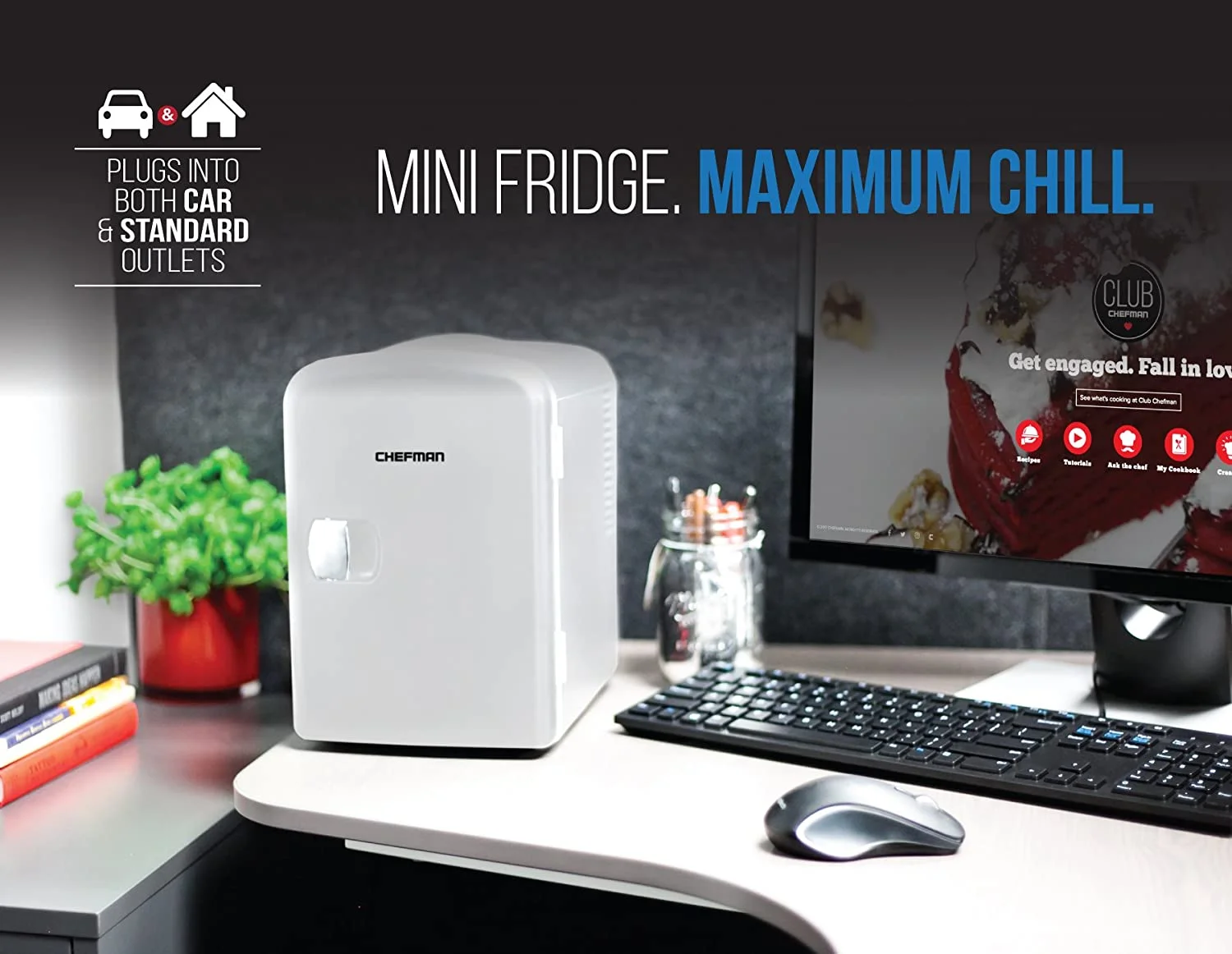 Chefman White 4L Portable Mini Fridge with Warming Function