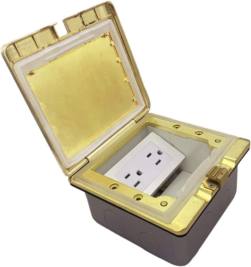 Zeshan Pop up Outlet Desktop Connection Box Conference Table Power hub Desktop Power Grommet with Power, USB, RJ45, VGA, HDMI, 3.5 mm Audio for Office Silver Pack of 2