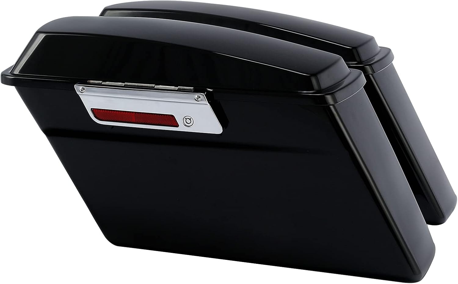 XFMT Vivid Black Motorcycle Saddlebags Hard Saddle Bags W/Black Latches & Conversion Bracket For Harley Softail Heritage Deluxe 1984-2017
