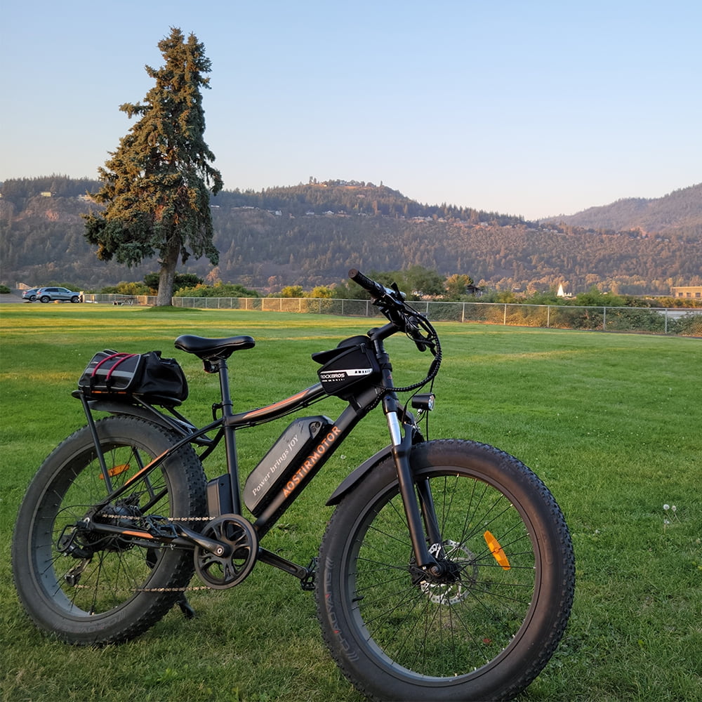 Aostirmotor Electric Bike with  48V 13AH Battery with Rack and Fender,26x4.0 inch Fat Tire Ebike for Adults(Black)
