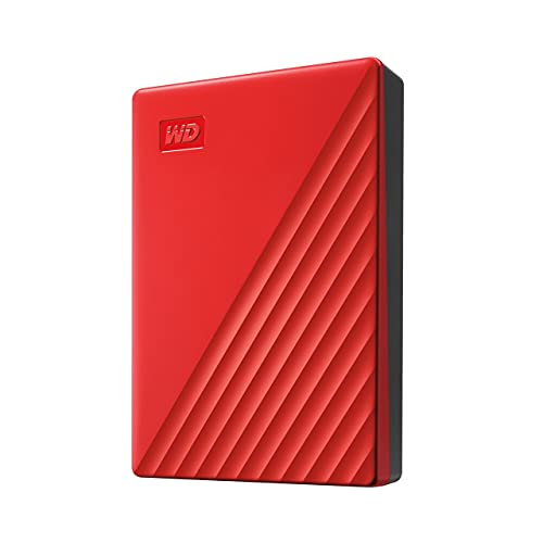 WD Portable Hard Drive, 5TB USB3.0, Red, My Passport Encryption, Password Protection, External Hard Disk / WDBPKJ0050BRD-WESN