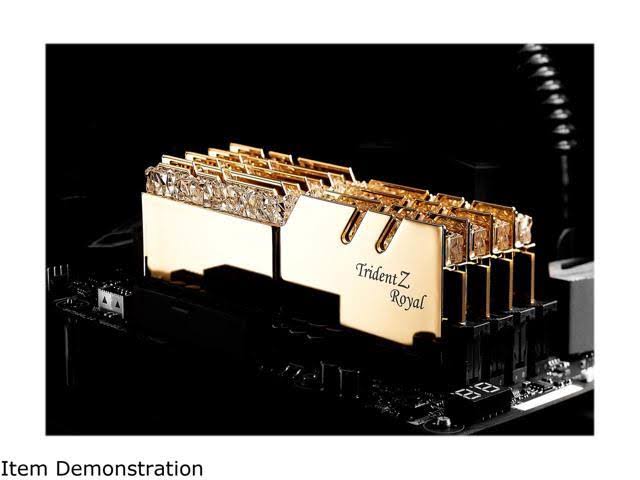 G.SKILL Trident Z Royal Series 32GB (2 x 16GB) 288-Pin RGB DDR4 SDRAM DDR4 3000 (PC4 24000) Desktop Memory Model F4-3000C16D-32G