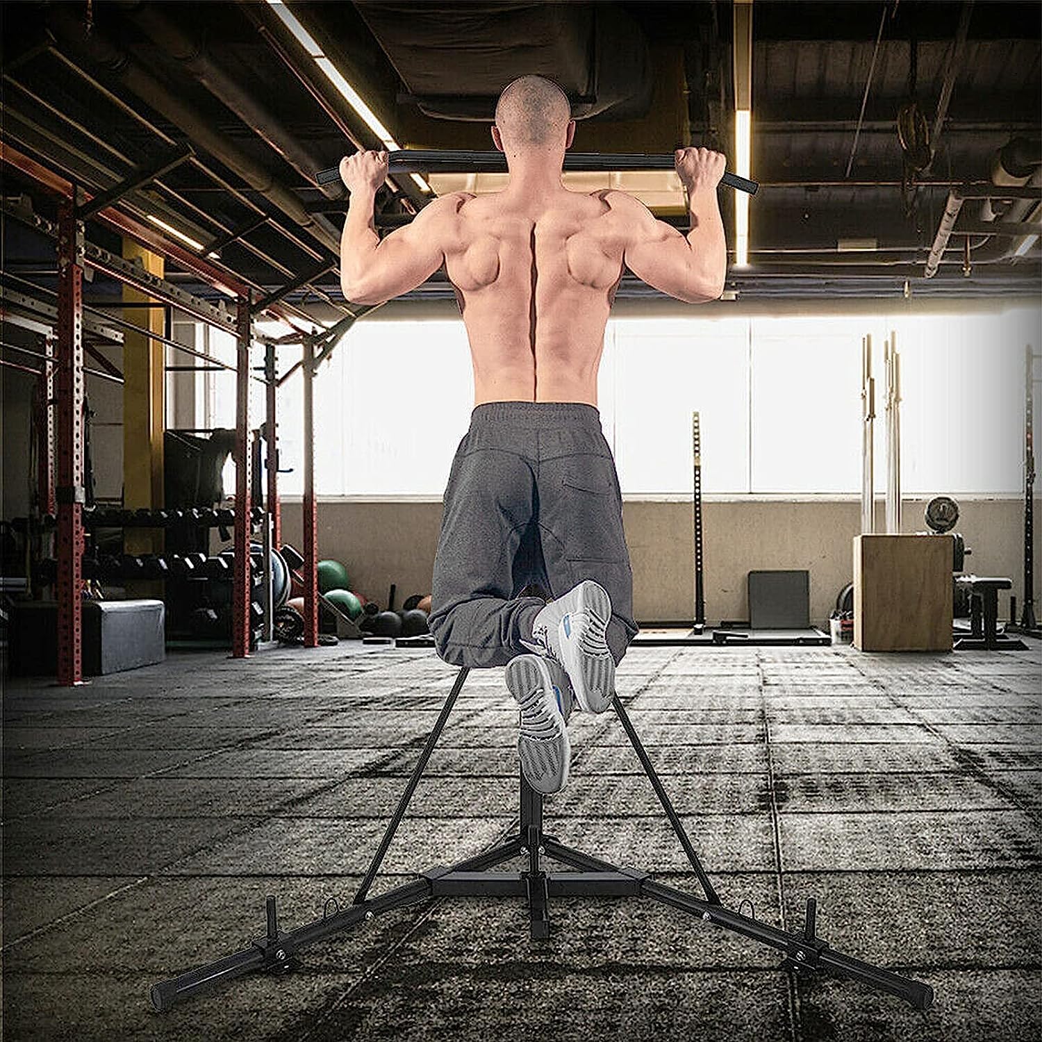 BotaBay Heavy Bag Stand Folding Heavy Bag Stand Boxing Stand with Pull Up Bar Portable Sandbag Rack Free Standing Heavy Duty Punching Bag Boxing Stand for Home Fitness（Only Stand）