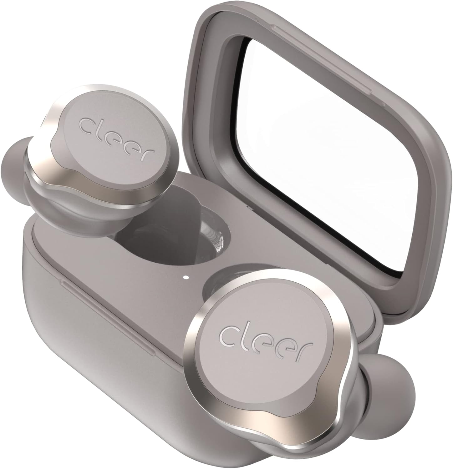 Cleer Audio, Ally Plus II True Wireless Noise Cancelling Earbuds, Long Lasting 33 Hour Battery, Best Bluetooth Earbuds, Smart Controls with Cleer+ Mobile App, Stone
