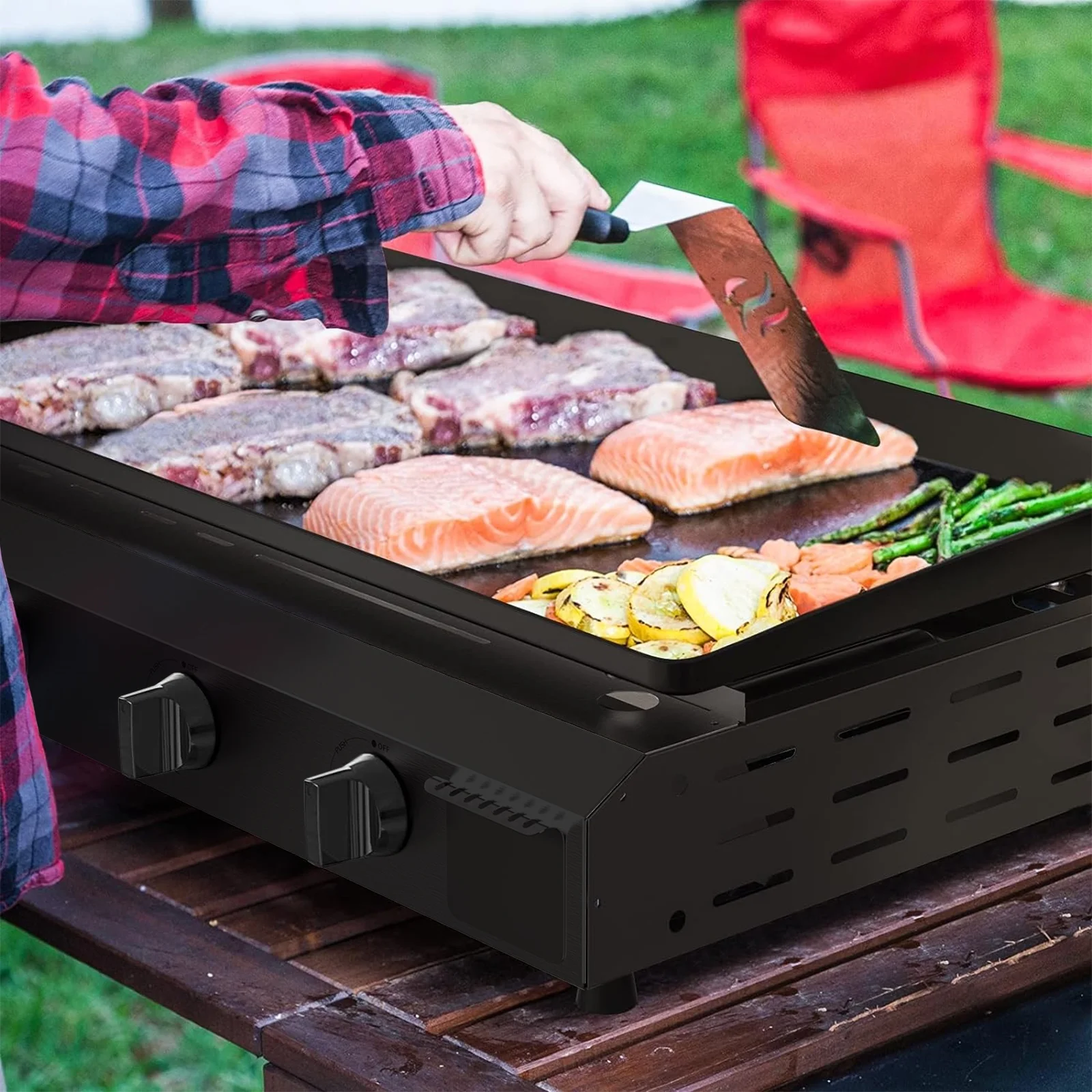SUGIFT 4-Burner Propane Gas BBQ Grill Cooking Station