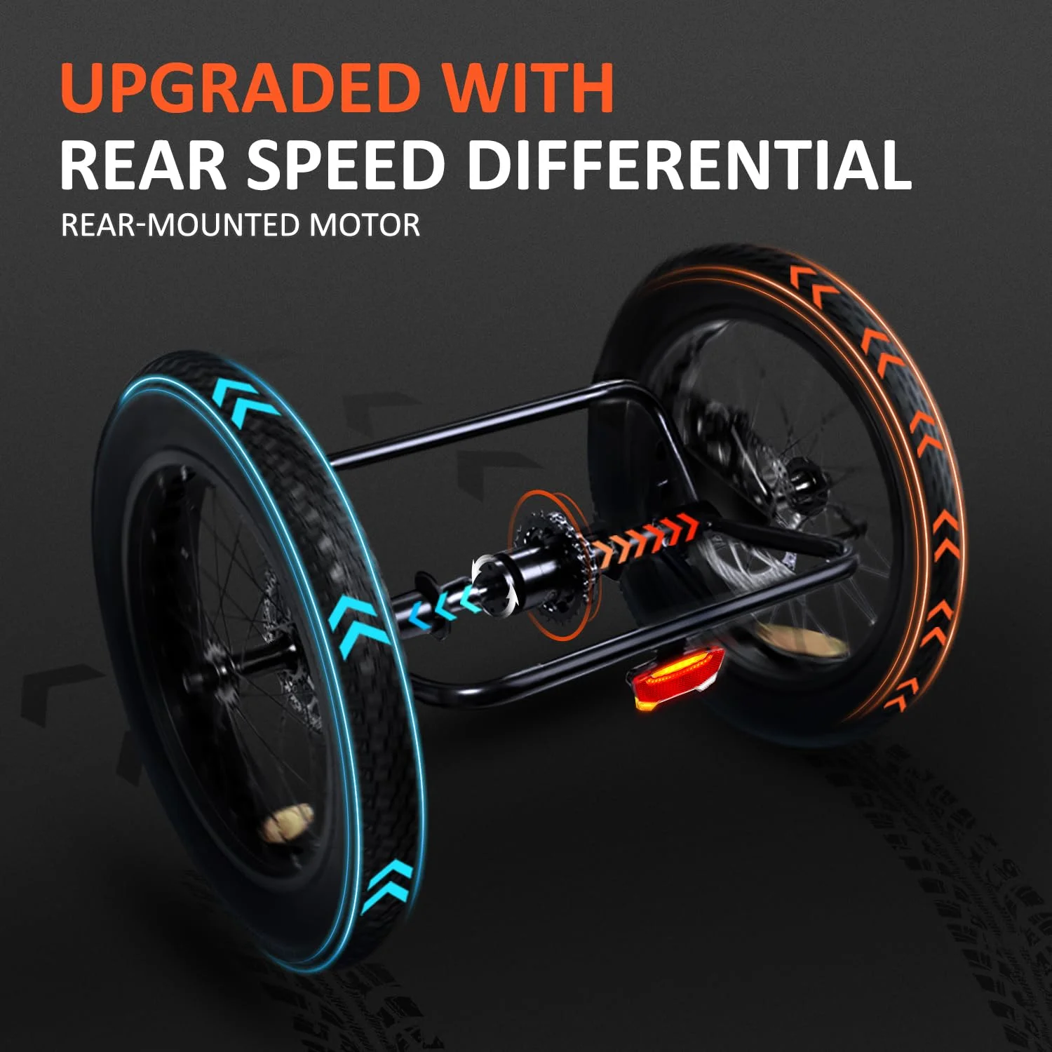 Addmotor Electric Trike, 750W (Peak 1400W) 90Miles Electric Tricycle for Adults, 48V 20Ah Folding 3 Wheel Electric Bikes with Parking Brake & Rear Speed Differential, E-310 Blue - Curated Treasures Market