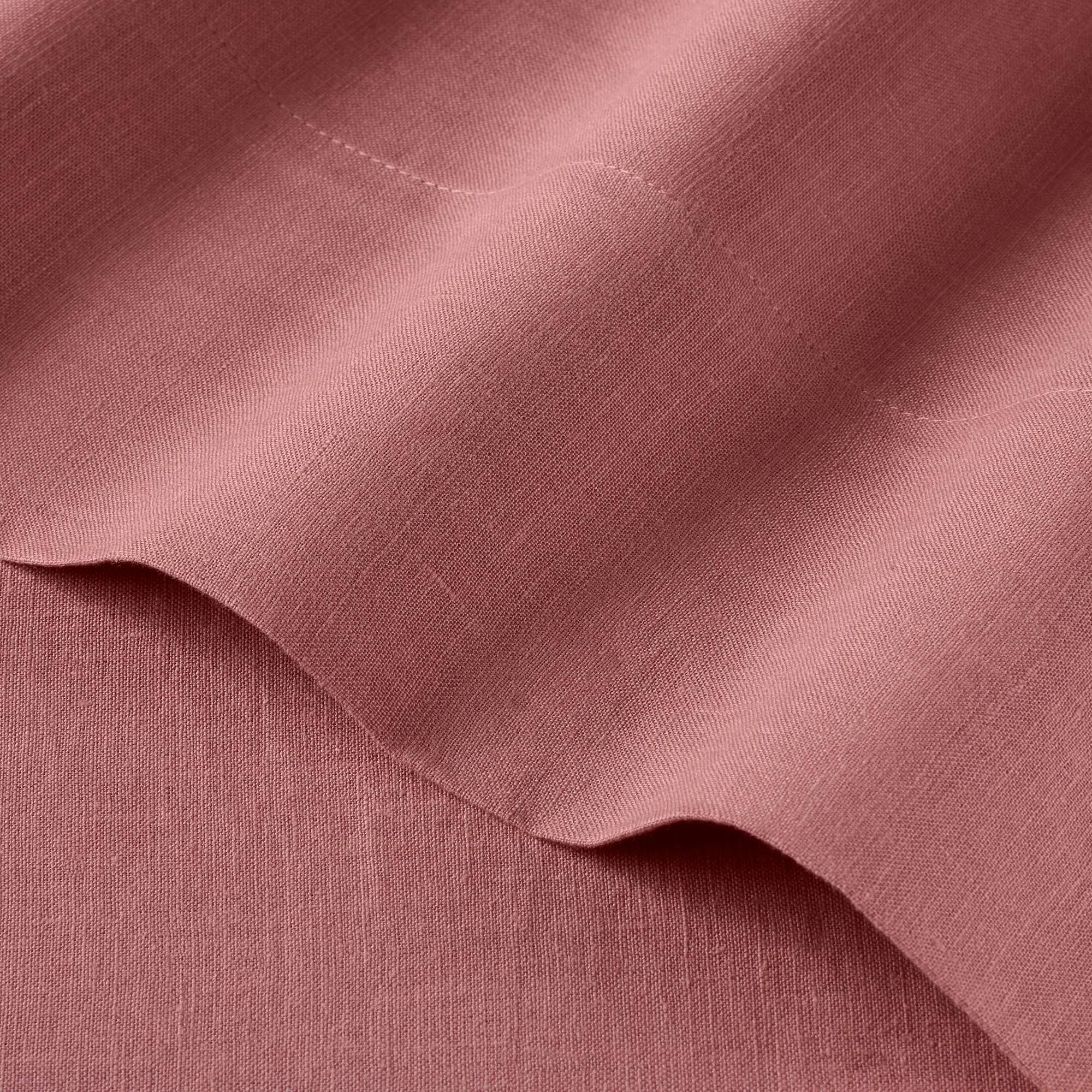 Queen 100% Washed Linen Solid Sheet Set Rose - Casaluna