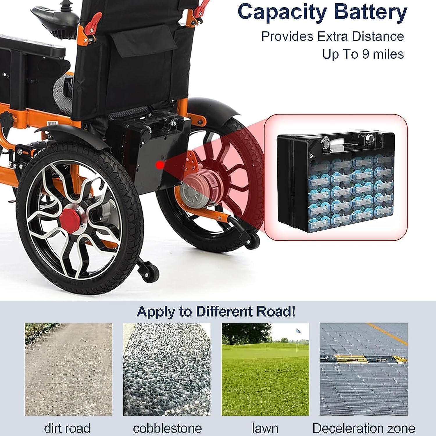Electric Wheelchairs for Adults Intelligent Foldable Electric Wheelchairs Portable Transport Chairs for Seniors All Terrain Wheel Chair Power Chair for Adults Supports Up to 300 Lbs