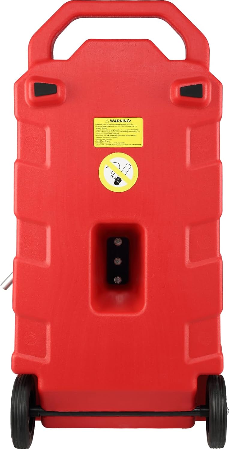 VEVOR 16 Gallon Fuel Caddy, 7.8 L/min, Portable Gas Storage Tank Container with Hand Pump Rubber Wheels, Fuel Transfer Storage Tank for Gasoline Diesel Machine Oil Car Mowers Tractor Boat Motorcycle