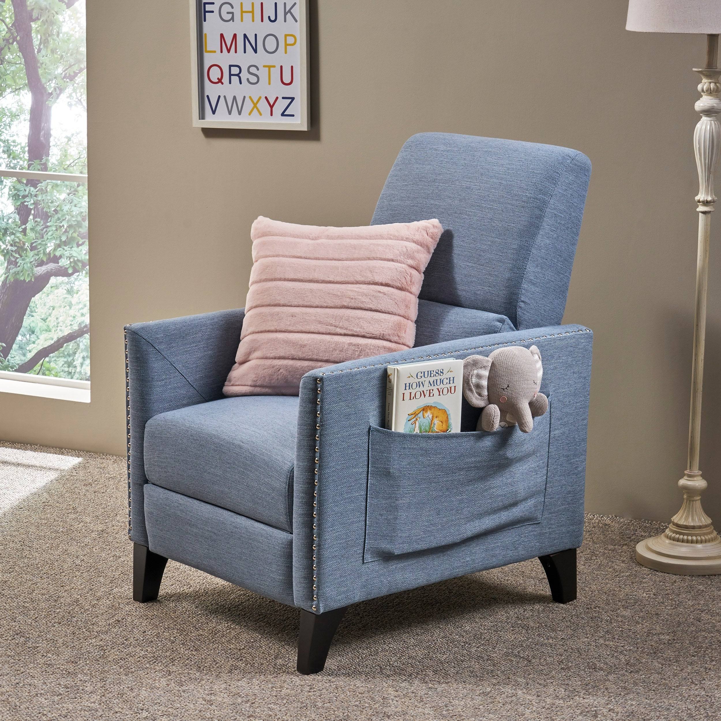 Alscot Contemporary Fabric Push Back Recliner by Christopher Knight Home - Light Blush