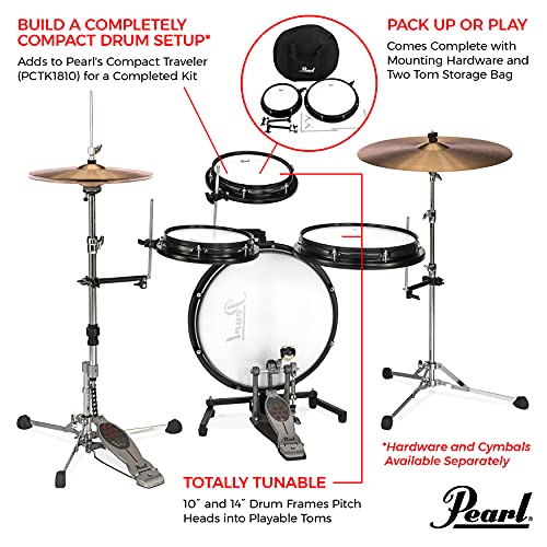 Pearl Compact Traveler Drum Set 18" Bass Drum & 10" Snare Drum with Bag (Cymbals & Hardware Sold Separately)*