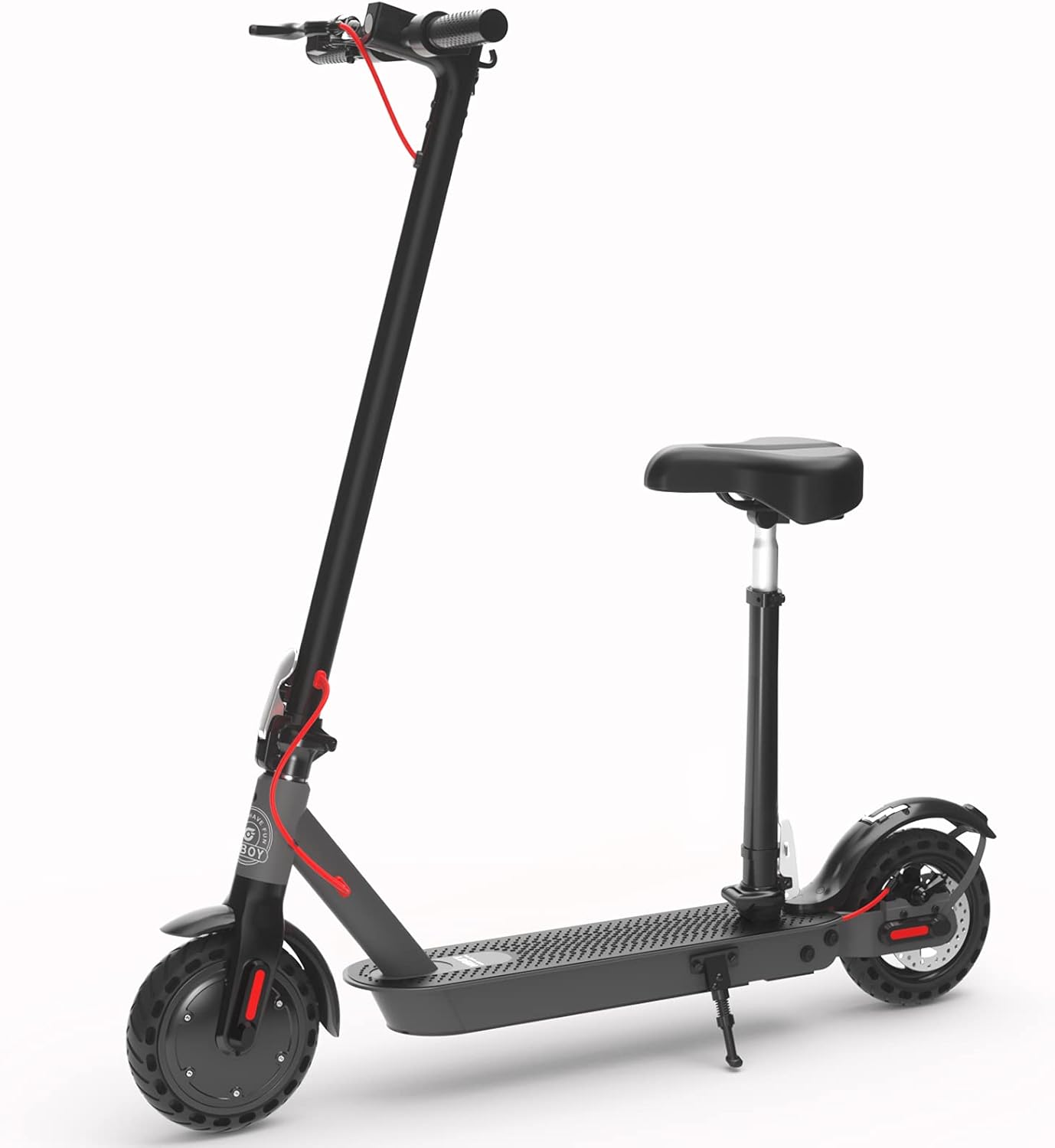 Hiboy S2 Electric Scooter - 8.5" Solid Tires - Up to 17 Miles Long-Range & 19 MPH Portable Folding Commuting Scooter for Adults with Double Braking System and App (Optional Seat)